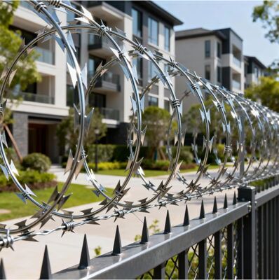 Galvanized Double Strand BTO-22 Razor Barbed Wire for High Security Fencing