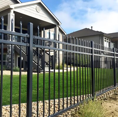 3Rails Corrosion Proof Black Tubular Steel Fence Low Maintenance Garden Fence