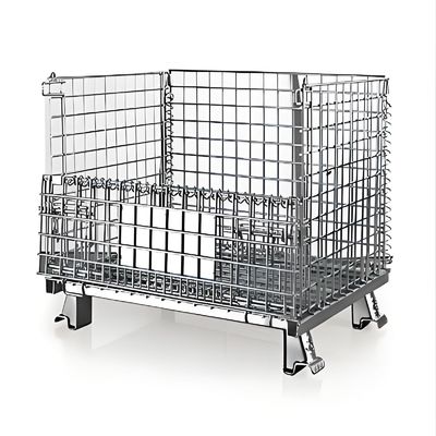 1000x1200mm Metal Çelik Depolama Kaynaklı Tel Ağı Palet Kafes Katlanabilir Kafes Konteyner