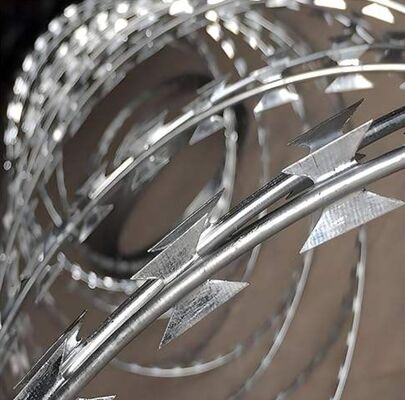 Çifte ipli Concertina bantı BTO-22 Rezer dikenli tel bobini galvanize edilmiş